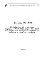 Giới thiệu về cấu trúc và nguyên tắc  ứng dụng của Phân loại bệnh tật quốc tế lần thứ 10  trong công tác khám chữa bệnh và thống kê báo cáo cho các cán bộ y tế tại tỉnh Thái Nguyên