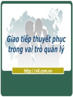 Giao tiếp thuyết phục trong vai trò quản lý 