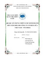 Xây dựng chiến lược kinh doanh đến năm 2020 cho công ty Cổ phần sữa Việt Nam  Vinamilk