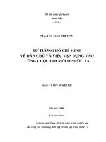 Tư tưởng Hồ Chí Minh về dân chủ và việc vận dụng vào công cuộc đổi mới ở nước ta