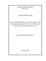 Hoạt động phổ biến, giáo dục pháp luật cho học sinh, sinh viên các trường cao đẳng ở Thái Nguyên hiện nay