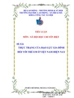 thực trạng của bạo lực gia đình đối với trẻ em ở việt nam hiện nay 