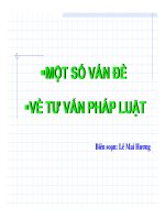 Một số vấn đề về tư vấn pháp luật