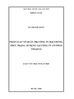 Pháp luật về quản trị công ty đại chúng, thực trạng áp dụng tại Công ty Cổ phần VINAFCO