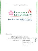 Đề án quản trị bán hàng công ty sữa Việt Nam (VInamilk)