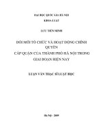 Đổi mới tổ chức và hoạt động chính quyền cấp quận của thành phố Hà Nội trong giai đoạn