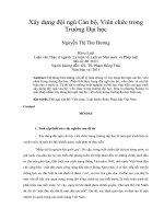 Xây dựng đội ngũ Cán bộ, Viên chức trong Trường Đại học