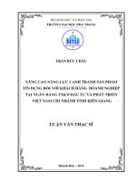 Nâng cao năng lực cạnh tranh sản phẩm tín dụng đối với khách hàng doanh nghiệp tại ngân hàng thương mại cổ phần đầu tư và phát triển việt nam, tỉnh kiên giang