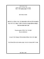 Dịch vụ công tác xã hội đối với người nghiện ma túy từ thực tiễn cơ sở xã hội bình triệu, thành phố hồ chí minh 