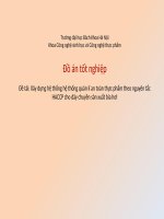 Xây dựng hệ thống quản lý an toàn thực phẩm theo nguyên tắc HACCP cho dây chuyền sản xuất bia hơi 