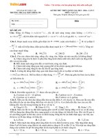 Đề thi thử THPT Quốc gia môn Vật lý năm 2016 trường THCS  THPT Đông Du, Đắk Lắk (Lần 2) 