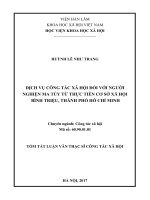 Dịch vụ công tác xã hội đối với người nghiện ma túy từ thực tiễn cơ sở xã hội bình triệu, thành phố hồ chí minh (tt) 