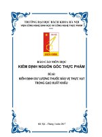 kiểm định dư lượng thuốc bảo vệ thực vật trong gạo xuất khẩu 