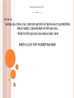 ĐÁNH GIÁ CÔNG tác CHUYỂN QUYỀN sử DỤNG đất tại PHƯỜNG PHAN THIẾT, THÀNH PHỐ TUYÊN QUANG