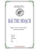 BÀI THU HOẠCH DIỄN ÁN  HỒ SƠ HÀNH CHÍNH bà Nguyễn Thị Kiều Hoa và chủ tịch UBND thị xã Phú Lương.