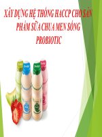 xây dựng hệ thống haccp cho sản phẩm sữa chua men sống probiotic 