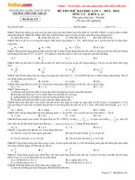 Đề thi thử THPT Quốc gia năm 2016 môn Vật lý trường THPT Phú Nhuận, TP. HCM (Lần 1) 