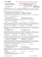 Đề thi thử THPT Quốc gia môn Vật lý trường THPT Nam Đàn 1, Nghệ An năm 2014  2015 (Lần 2) 