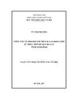 Công tác xã hội đối với trẻ em lao động sớm từ thực tiễn huyện Hoa Lư, tỉnh Ninh Bình