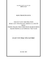 Tội cố ý gây thương tích hoặc gây tổn hại sức khỏe của người khác trong trạng thái tinh thần bị kích động mạnh trong luật hình sự Việt Nam