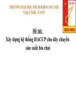 Xây dựng hệ thống HACCP cho dây chuyền sản xuất bia chai 