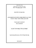 Giao khoán đất rừng theo pháp luật việt nam từ thực tiễn tỉnh lạng sơn