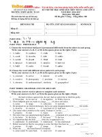 Đề thi thử học sinh giỏi môn Tiếng Anh lớp 12 trường THPT Quốc Tuấn, Hải Phòng năm học 2016  2017 có đáp án 