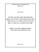 Tổ chức dạy học khái niệm hình học không gian ở lớp 11 theo định hướng phát triển năng lực sử dụng ngôn ngữ toán học và năng lực vận dụng toán học 