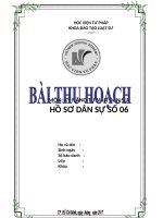 BÀI THU HOẠCH DIỄN ÁN HỒ SƠ DS06 TRANH CHẤP HỢP ĐỒNG CHUYỂN NHƯỢNG QUYỀN SỬ DỤNG ĐẤT