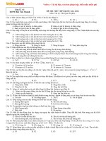 Đề thi thử THPT Quốc gia năm 2016 môn Vật lý trường THPT Bắc Yên Thành, Nghệ An 