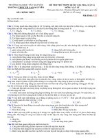 Đề thi thử THPT Quốc gia năm 2016 môn Vật lý trường THPT Thực hành Cao Nguyên  ĐH Tây Nguyên, Đắk Lắk (Lần 1) 
