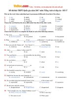Bộ đề thi thử THPT Quốc gia năm 2017 môn Tiếng Anh CÓ ĐÁP ÁN  Số 4