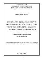 Công tác xã hội cá nhân đối với người nghiện ma túy từ thực tiễn trung tâm chữa bệnh giáo dục lao động xã hội ninh bình (tt)