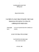 Vai trò của Mặt trận Tổ quốc Việt Nam tham gia xây dựng và củng cố chính quyền nhân dân