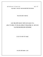 GIÁ TRỊ TIÊN đoán TIỀN sản GIẬT của sflt 1 và PlGF, tỷ số sflt 1PlGF ở THAI PHỤ 24   28 TUẦN tại THÀNH PHỐ hồ CHÍ MINH 