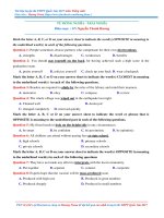 cô hương fiona  từ đồng nghĩa   trái nghĩa  Tiếng Anh ôn thi đại học