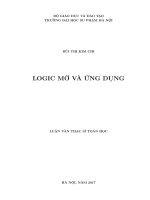 Luận văn thạc sĩ toán học logic mờ và ứng dụng 