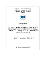 Giải pháp hoàn thiện quản trị nguồn nhân lực tại công ty gia công giày ADIDAS xuất khẩu, địa bàn thành phố hồ chí minh 