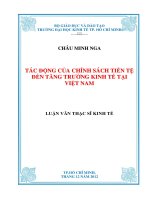 Tác động của chính sách tiền tệ đến tăng trưởng kinh tế tại việt nam 
