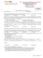 Đề thi thử THPT Quốc gia năm 2016 môn Vật lý trường THPT Ngô Sĩ Liên, Bắc Giang (Lần 3) 