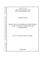 Dịch vụ công tác xã hội đối với người tâm thần từ thực tiễn trung tâm bảo trợ xã hội tỉnh khánh hòa 