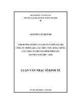 Ảnh hưởng sở hữu của quản lý đến giá trị công ty thông qua cấu trúc vốn bằng chứng các công ty phi tài chính niêm yết tại việt nam (2007 – 2015) 