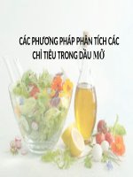 các phương pháp phân tích các chỉ tiêu trong dầu mỡ 