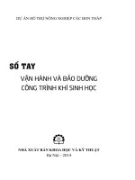 SỔ TAY VẬN HÀNH VÀ BẢO DƯỠNG CÔNG TRÌNH KHÍ SINH HỌC