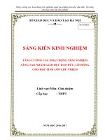 Tăng cường các hoạt động trải nghiệm sáng tạo nhằm giáo dục đạo đức, lối sống cho học sinh lớp chủ nhiệm
