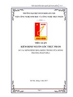 kiểm định melamine trong sữa bằng phương pháp hplc 