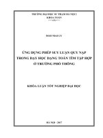 Ứng dụng phép suy luận quy nạp trong dạy học dạng toán tìm tập hợp ở trường phổ thông 