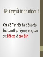 Tìm hiểu hai biện pháp bảo đảm thực hiện nghĩa vụ dân sự đặt cọc và bảo lãnh 