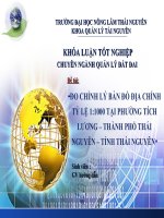 khóa luận tốt nghiệp Đại Học chuyên ngành quản lí đất đai  ĐO CHỈNH LÝ BẢN ĐỒ ĐỊA CHÍNH TỶ LỆ 1:1000