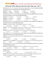 Đề thi thử THPT Quốc gia năm 2017 môn Tiếng Anh  Đề 13 